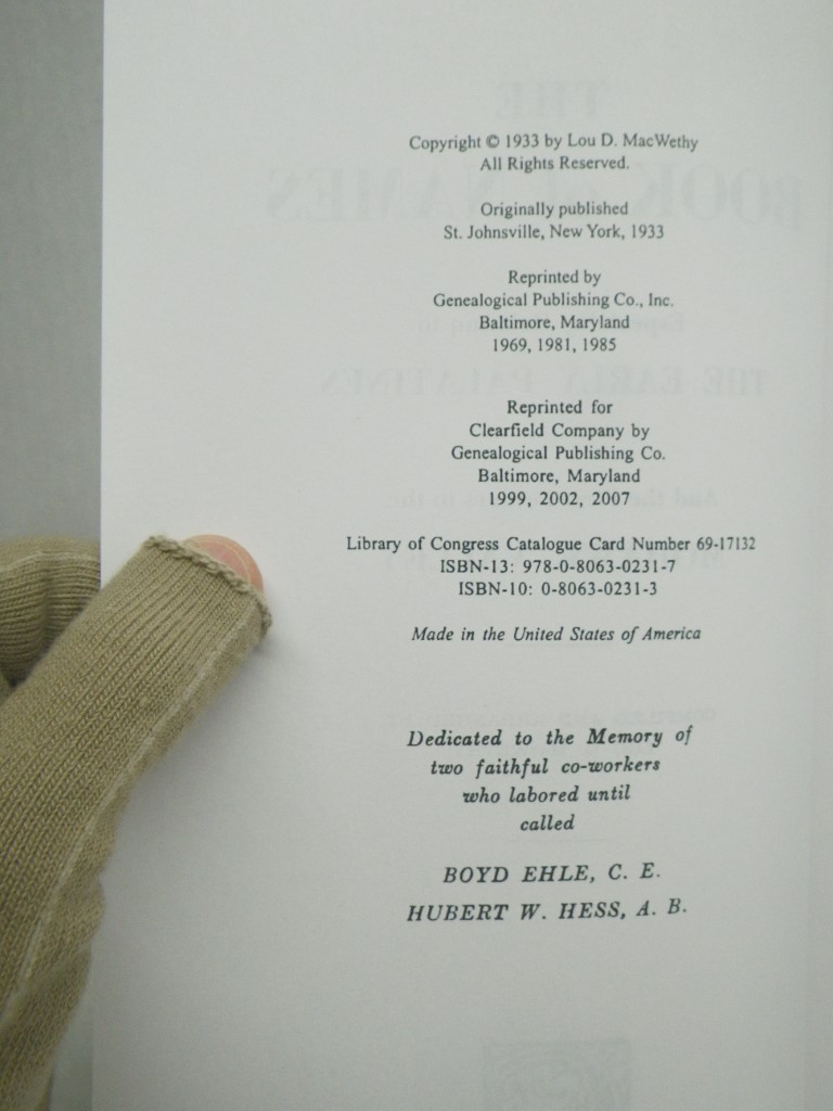 Image 2 of The Book of Names: Especially Relating to the Early Palatines and the First Sett