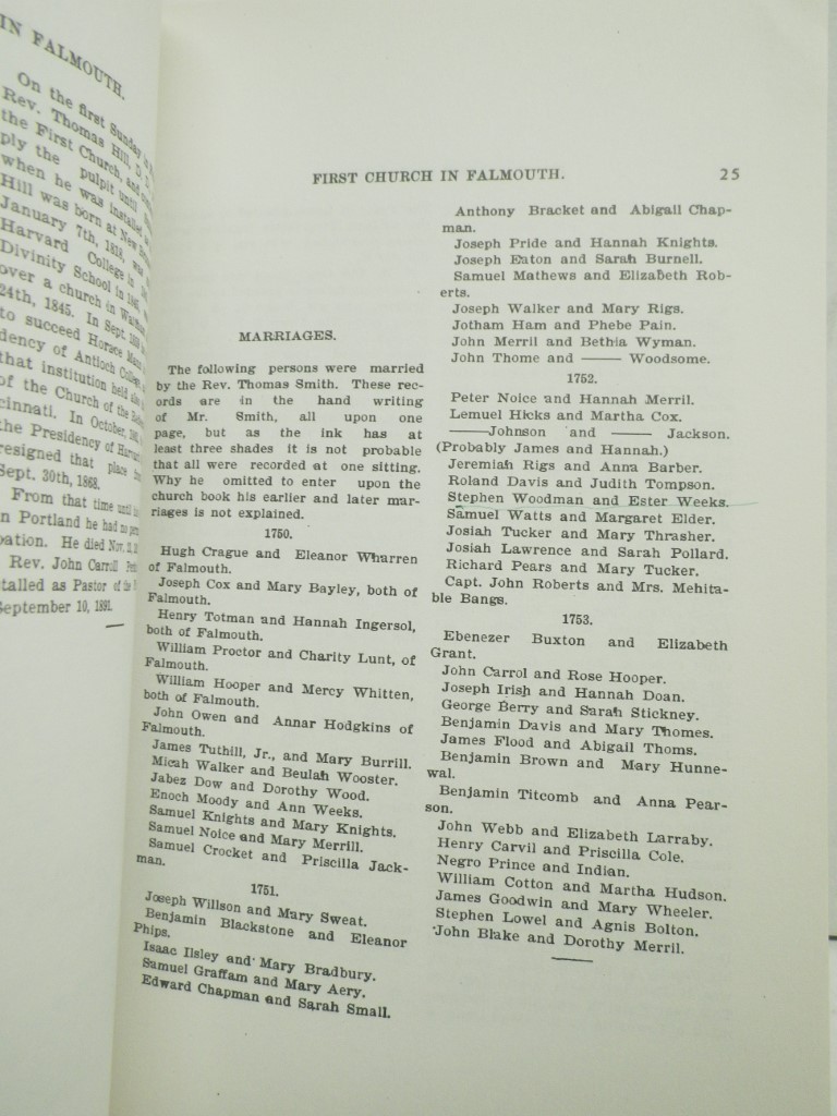 Image 3 of Baptisms and Admission from the Records of the First Church in Falmouth, now Por