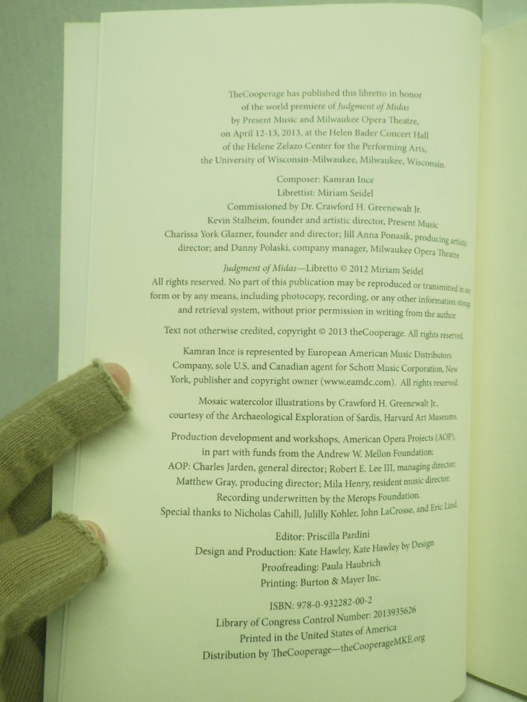 Image 2 of Judgment of Midas Libretto for the Opera