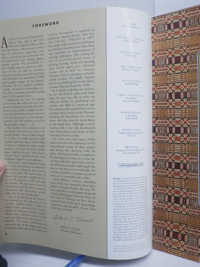 Image 2 of Heritage Magazine New York State Historical Association V14 #18 Woven Coverlets