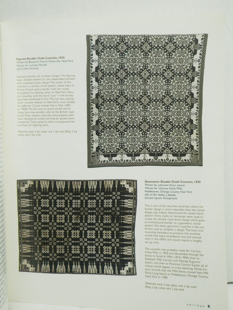 Image 3 of Heritage Magazine New York State Historical Association V14 #18 Woven Coverlets