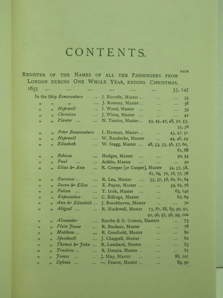 Image 3 of The Original Lists of Persons of Quality Who Went from Great Britain to the Amer