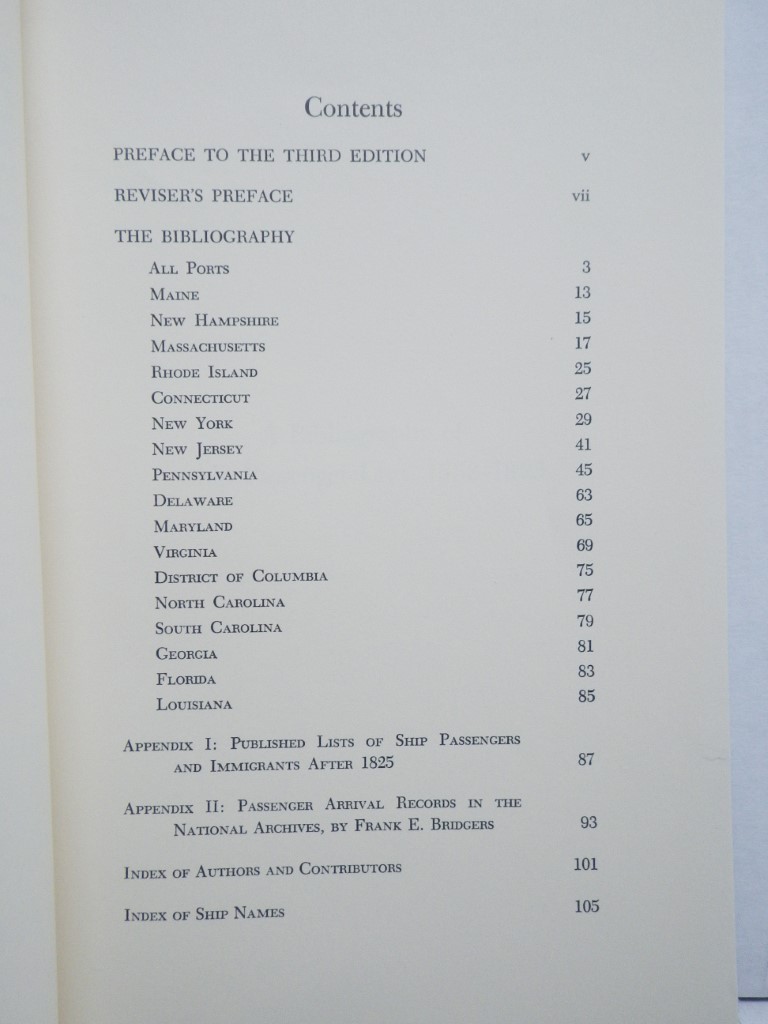 Image 2 of A Bibliography of Ship Passenger Lists 1538 - 1825 Lancour 3rd Edition 1963 HC
