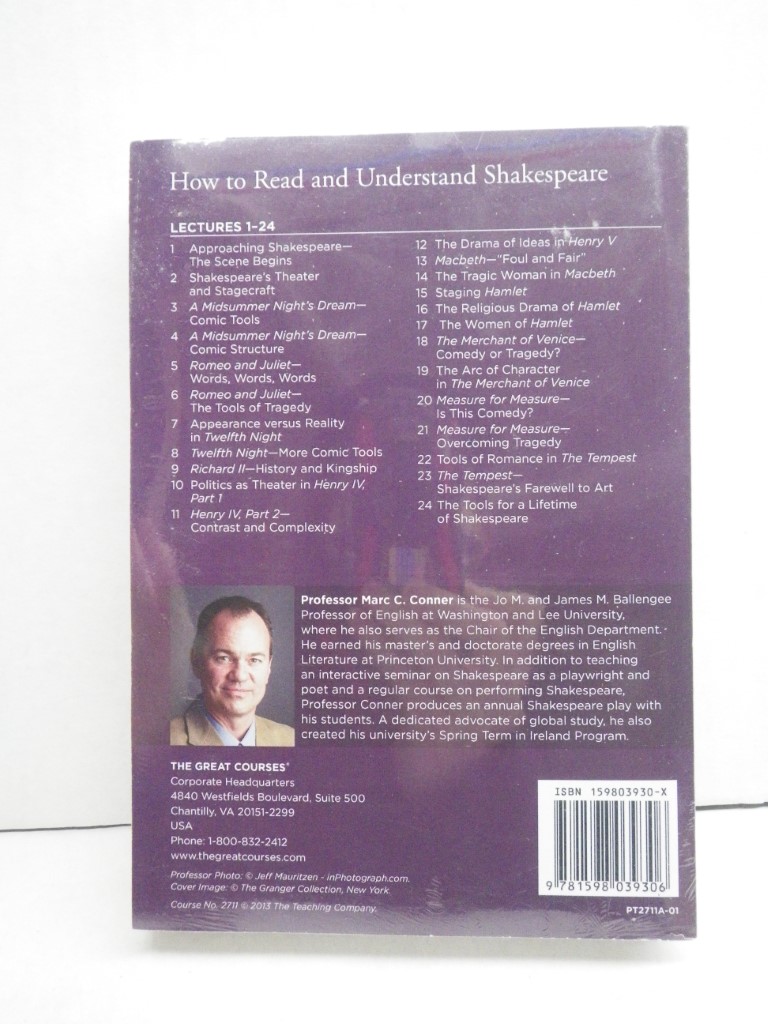 Image 1 of The Great Courses How to Read and Understand Shakespeare Transcript Book