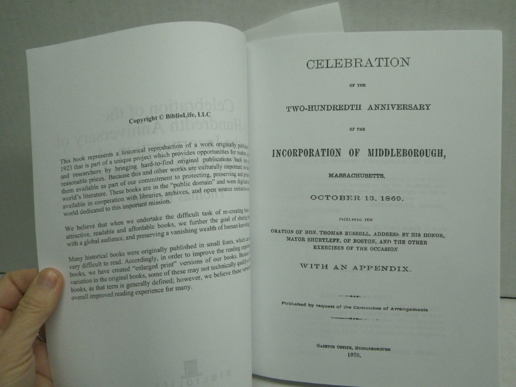 Image 2 of Celebration of the Two-Hundredth Anniversary of the Incorporation of Middleborou