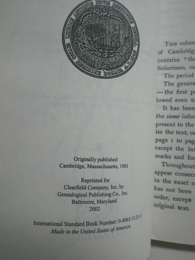 Image 3 of Records of the Town of Cambridge (Formerly Newetowne) Massachusetts, 1630-1703