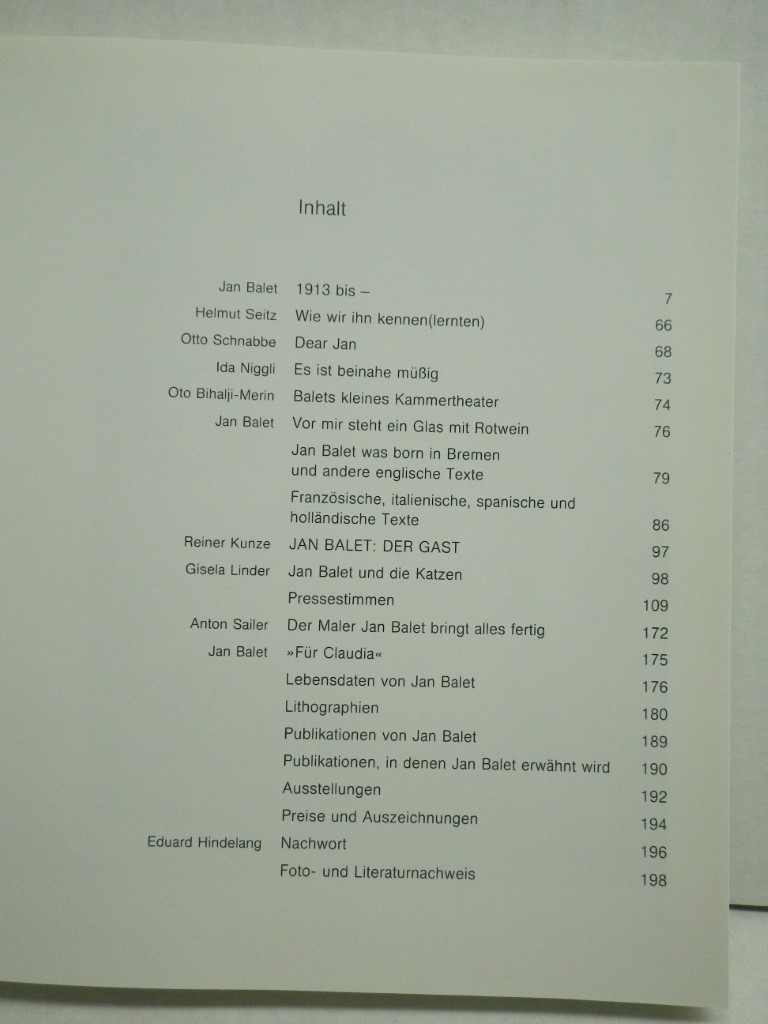 Image 2 of Jan Balet: Gemälde, Zeichnungen, Graphik : Museum Langenargen am Bodensee, 198