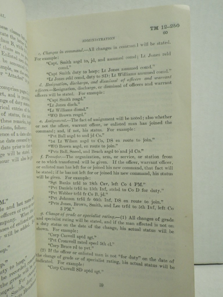 Image 2 of TM 12-250 Adnimistration Technical Manual