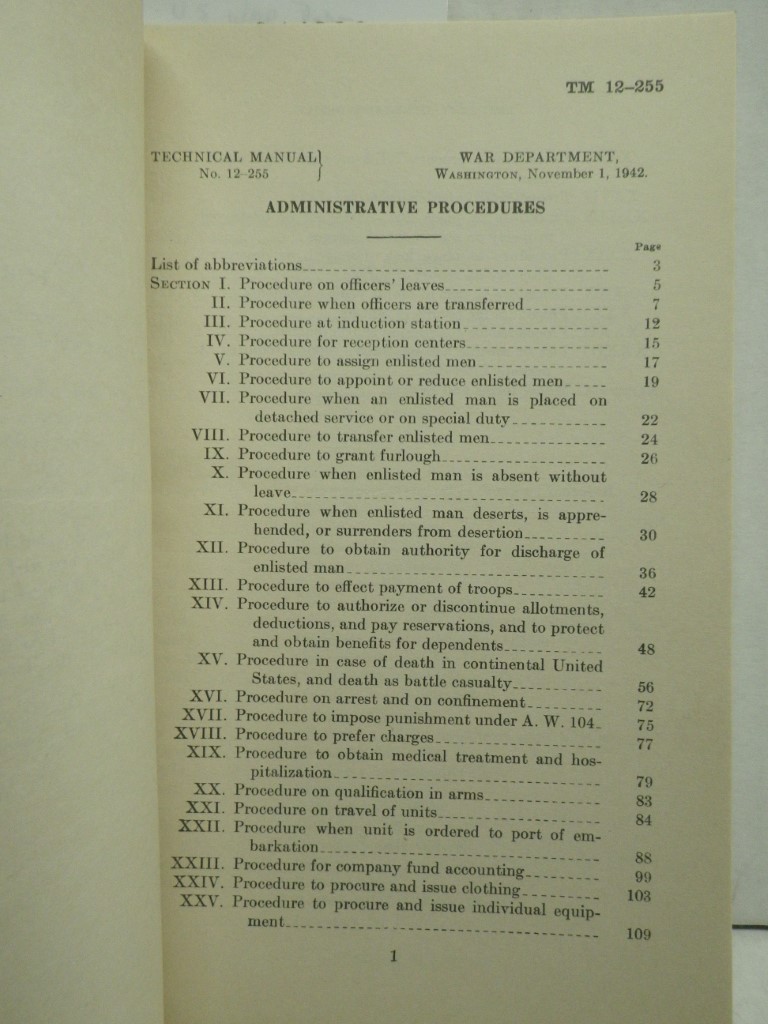 Image 1 of TM 12-255 Administrative Procedures