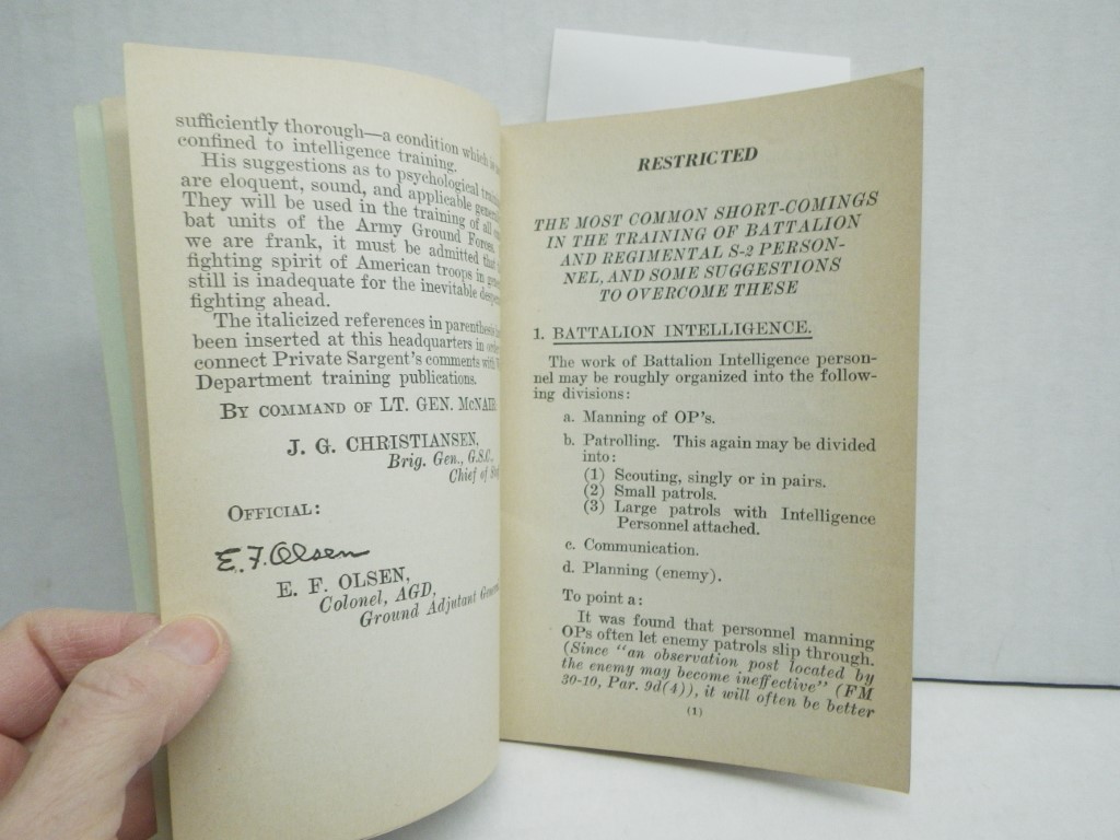 Image 3 of The Most Common Short-Comings in the Training of Battalion and Regimental S-2 Pe