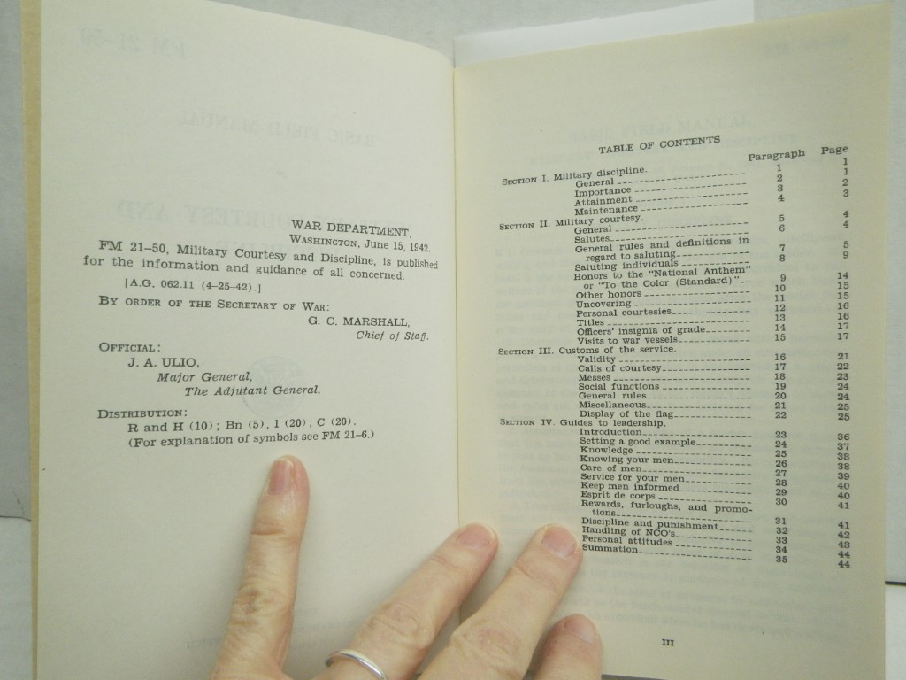 Image 2 of FM 21-50  Basic Field Manual:  Military Courtesy and Discipline