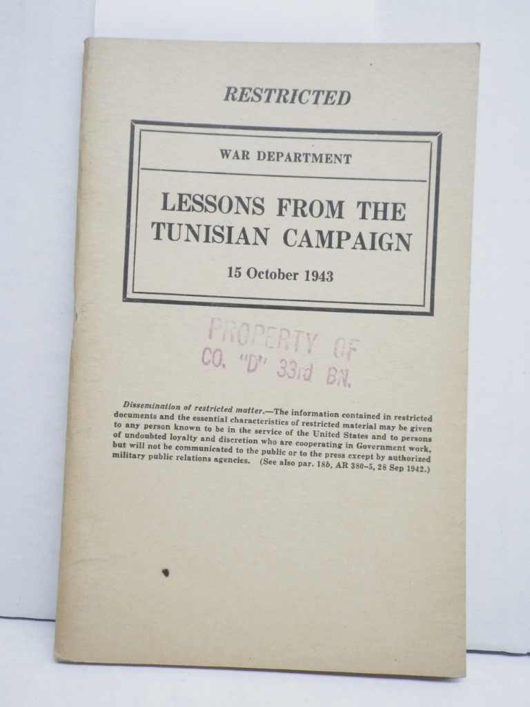 Lessons From the Tunisian Campaign
