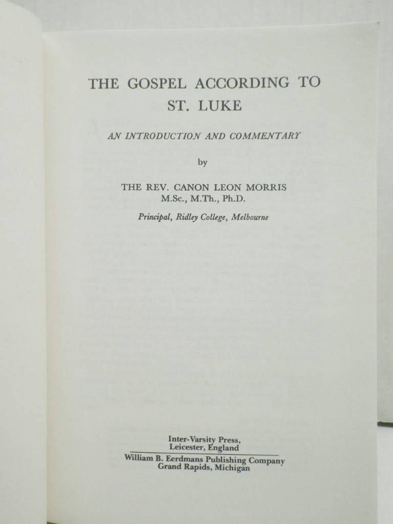 Image 2 of Tyndale New Testament Commentaries (#1 Matthew, #2 Mark, #3 Luke)