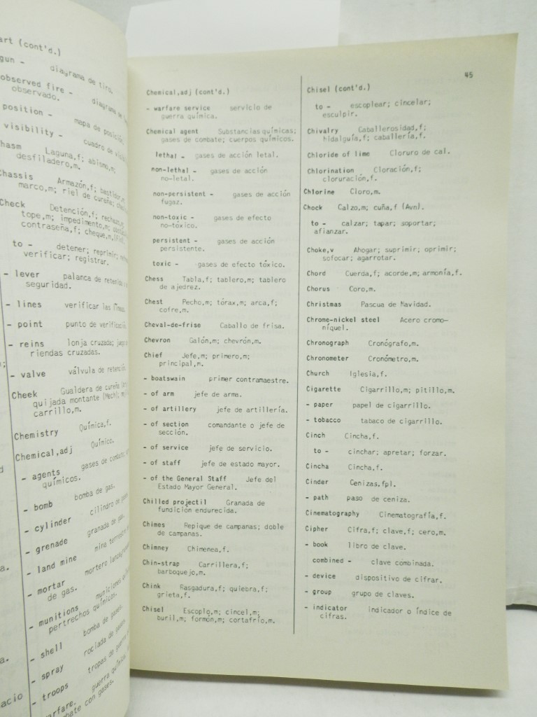 Image 3 of TM 30-250 Military Dictionary English-Spanish, Spanish-English