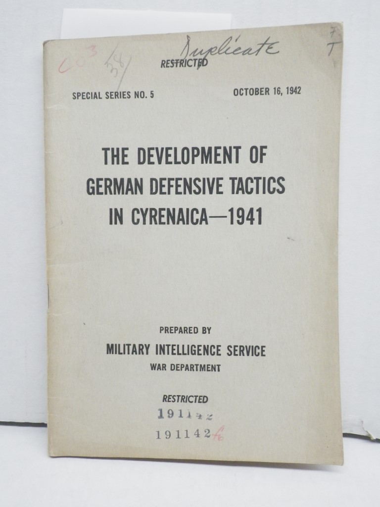 Special Series No.5 Restricted The Development of German Defensive Tactics in 