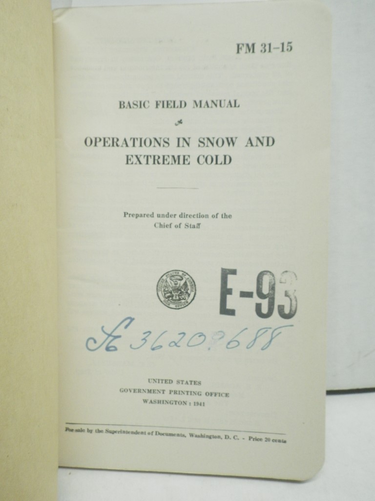 Image 1 of FM 31-15 Operations in Snow and Extreme Cold