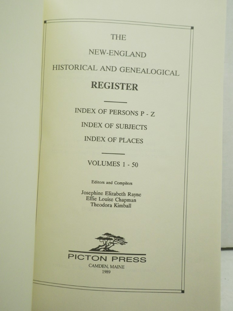 Image 2 of The New England Historical and Genealogical Register: Index of Persons A-O and P