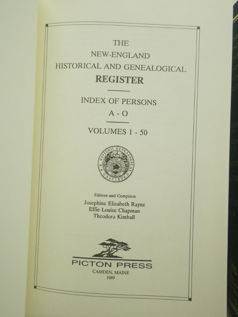 Image 3 of The New England Historical and Genealogical Register: Index of Persons A-O and P