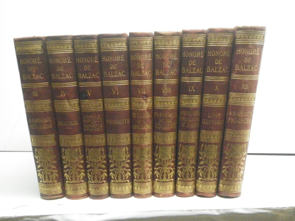 9 Volumes of 25 Volume Set:  Honore de Balzac  (Volumes III through XI)