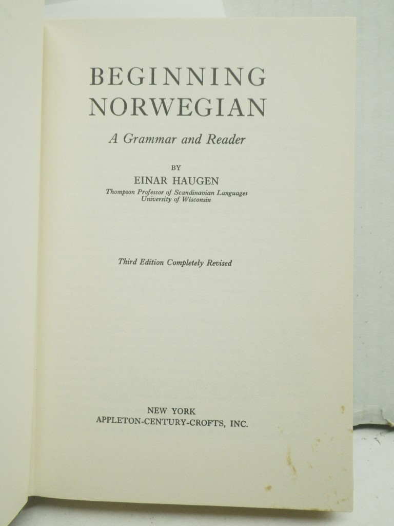 Image 1 of Beginning Norwegian:  A Grammar and Reader