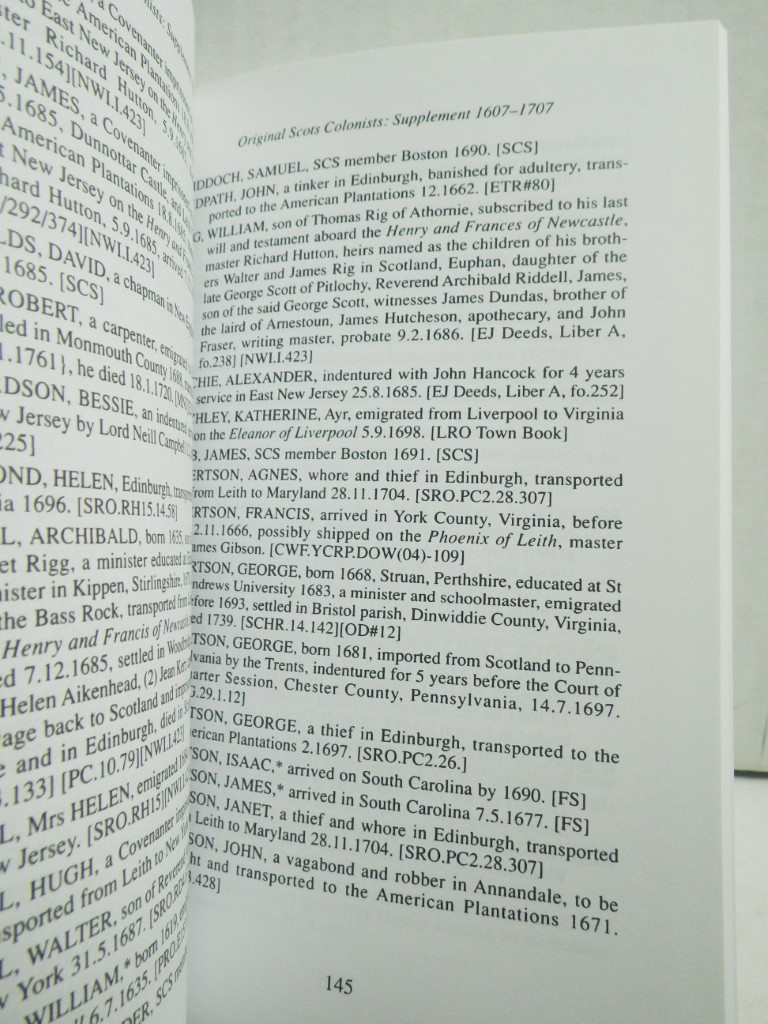 Image 3 of The Original Scots Colonists of Early America: Supplement 1607-1707