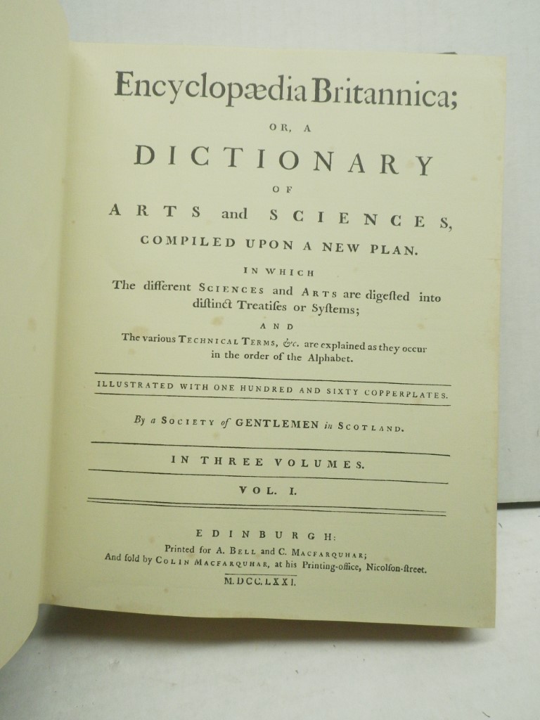 Image 2 of Encyclopaedia Britannica 1771 (3 Volume complete Facsimile)