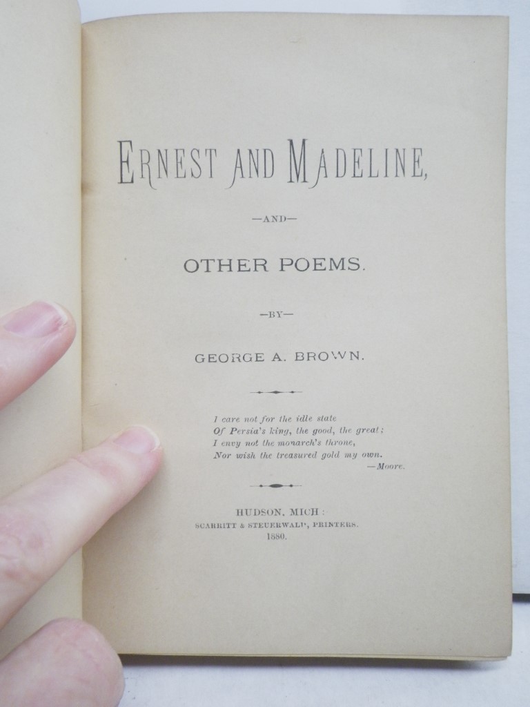 Image 1 of Ernest and Madeline and Other Poems