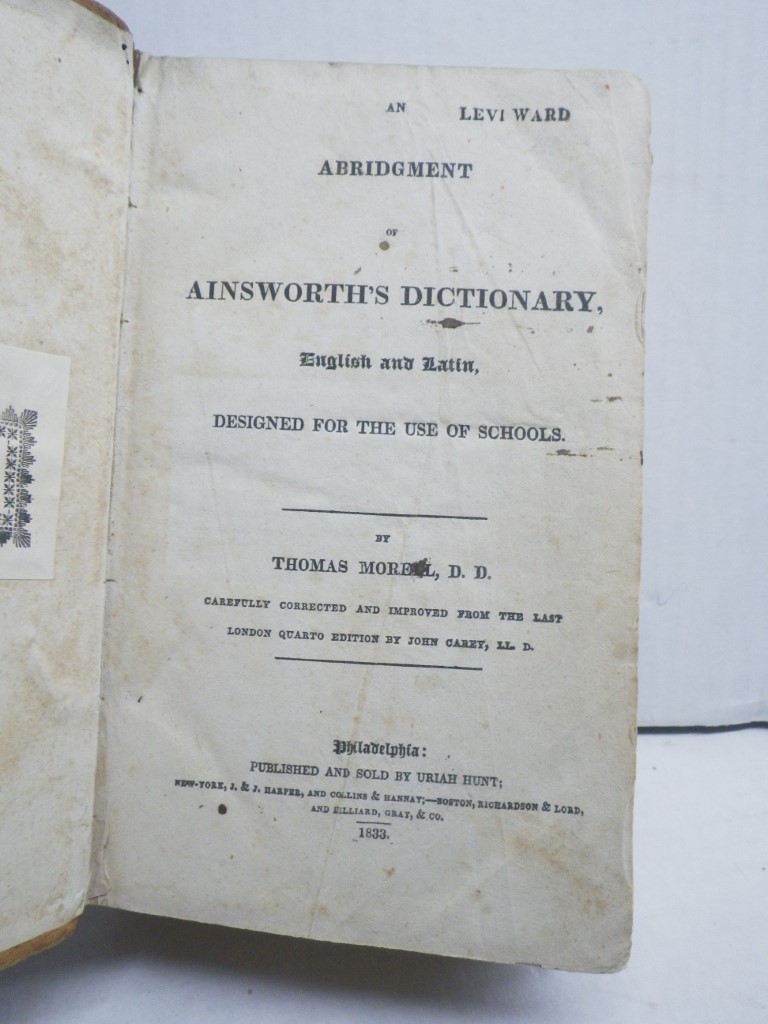 Image 2 of An Abridgement of Ainsworth's Dictionary, English and Latin, Designed for the Us