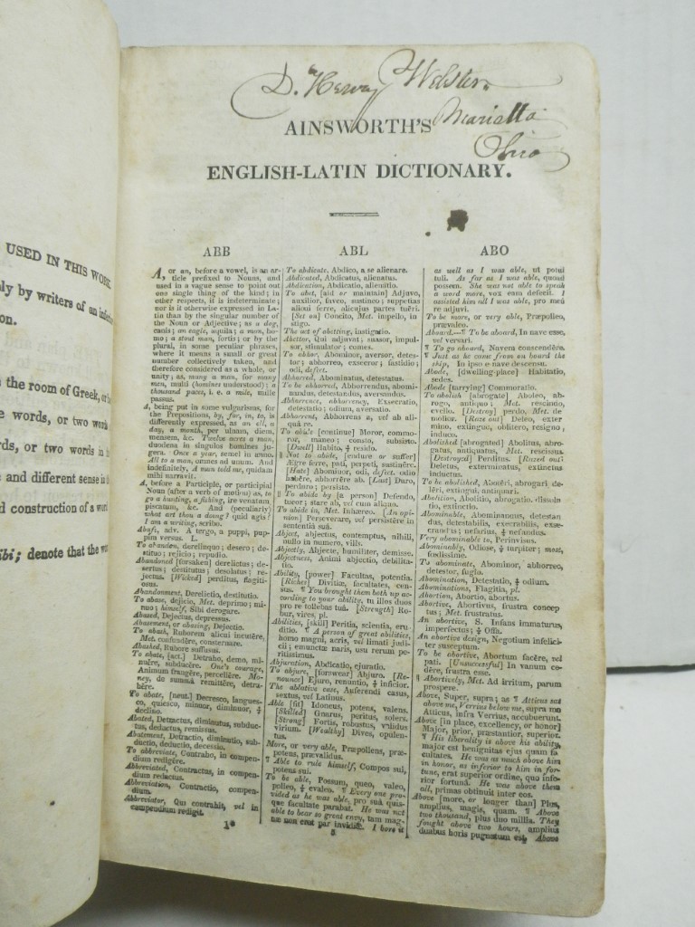 Image 3 of An Abridgement of Ainsworth's Dictionary, English and Latin, Designed for the Us