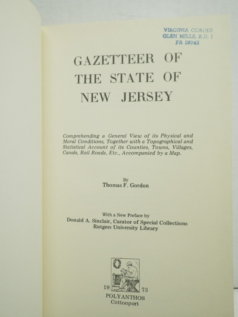 Image 1 of Gazetteer Of The State Of New Jersey Comprehending a General View of its Physica