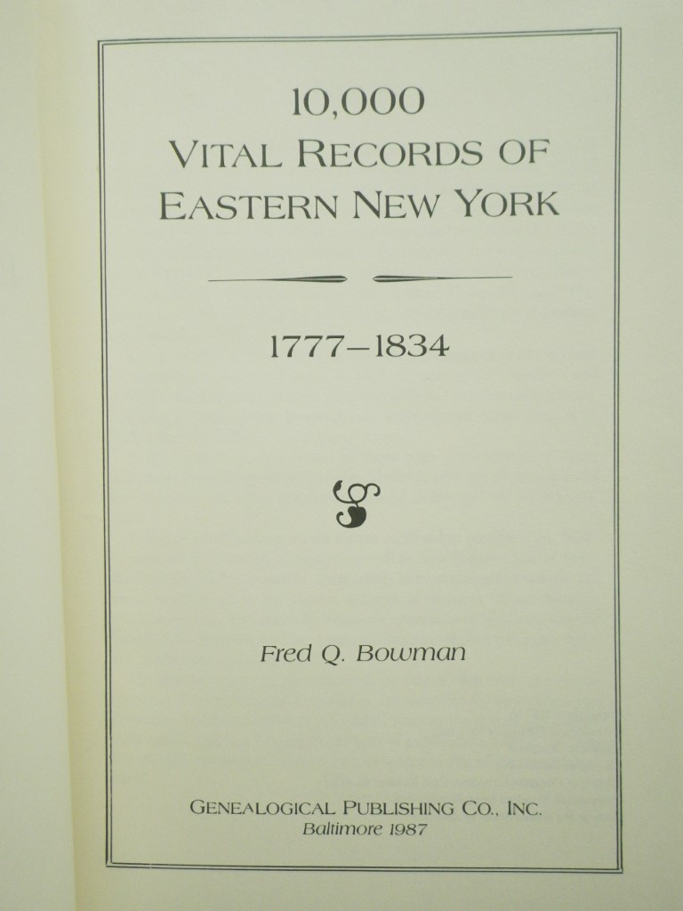 Image 1 of 10,000 Vital Records of Eastern New York, 1777-1834