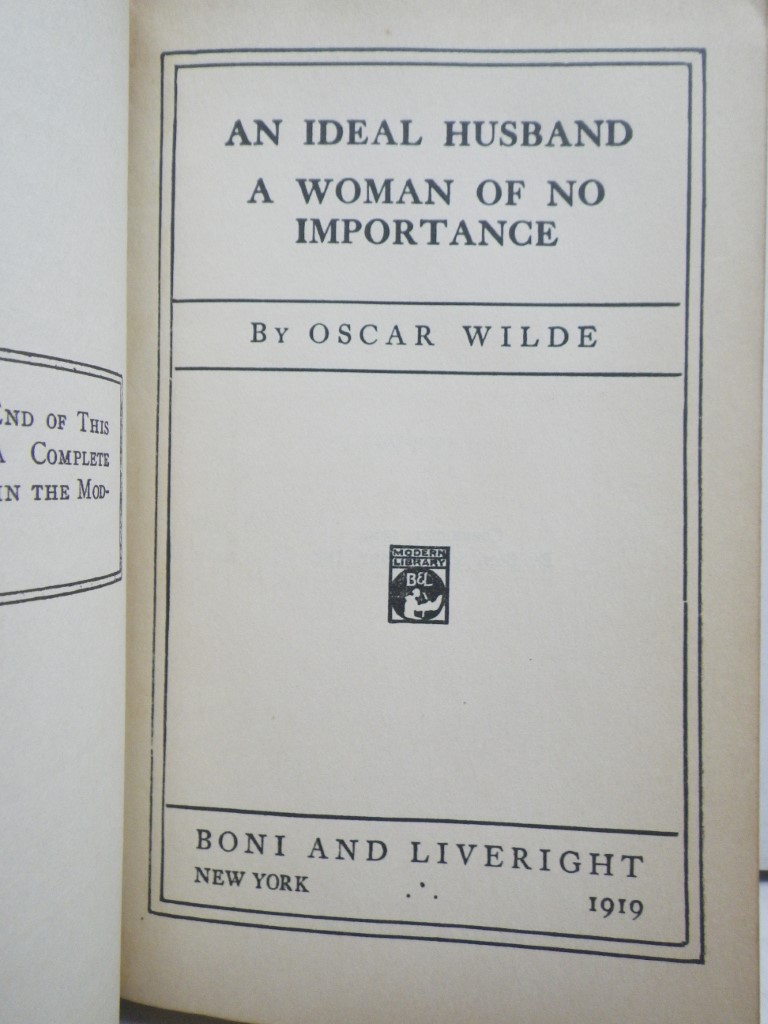 Image 1 of An Ideal Husband / a Woman of No Importance