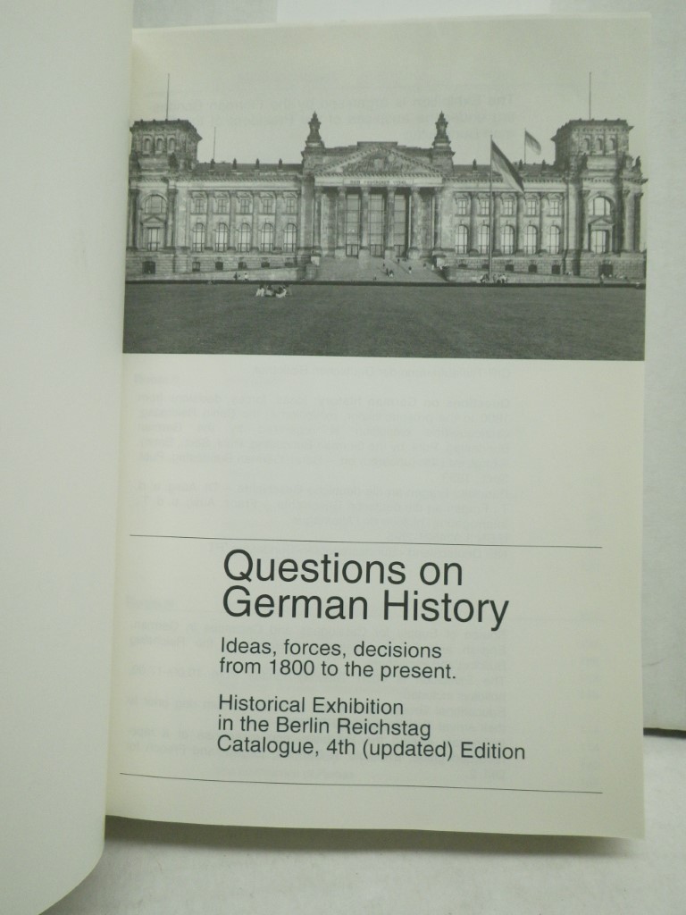 Image 1 of Catalogue of Berlin Reichstag Historical Exhibition of Questions on German Histo