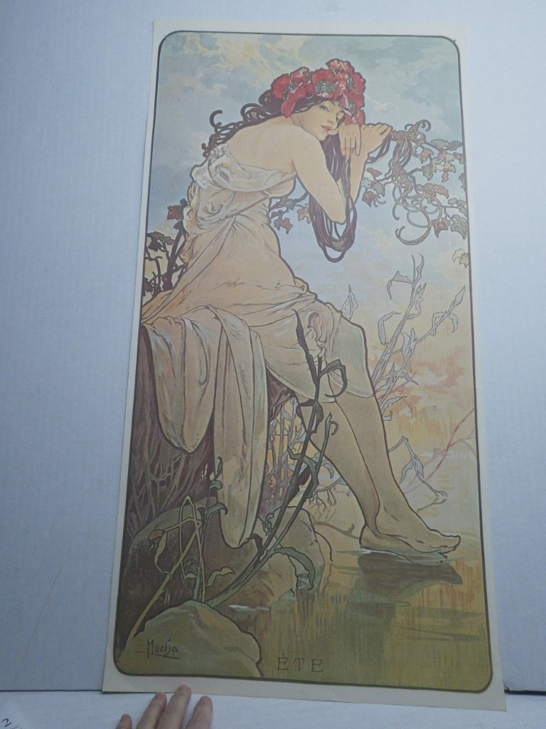 Mucha Poster, 27x13, Summer, vintage
