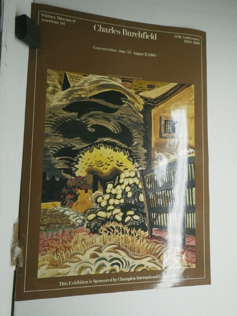 Charles Burchfield Poster, 34x 24, for Whitney Museum show, vintage