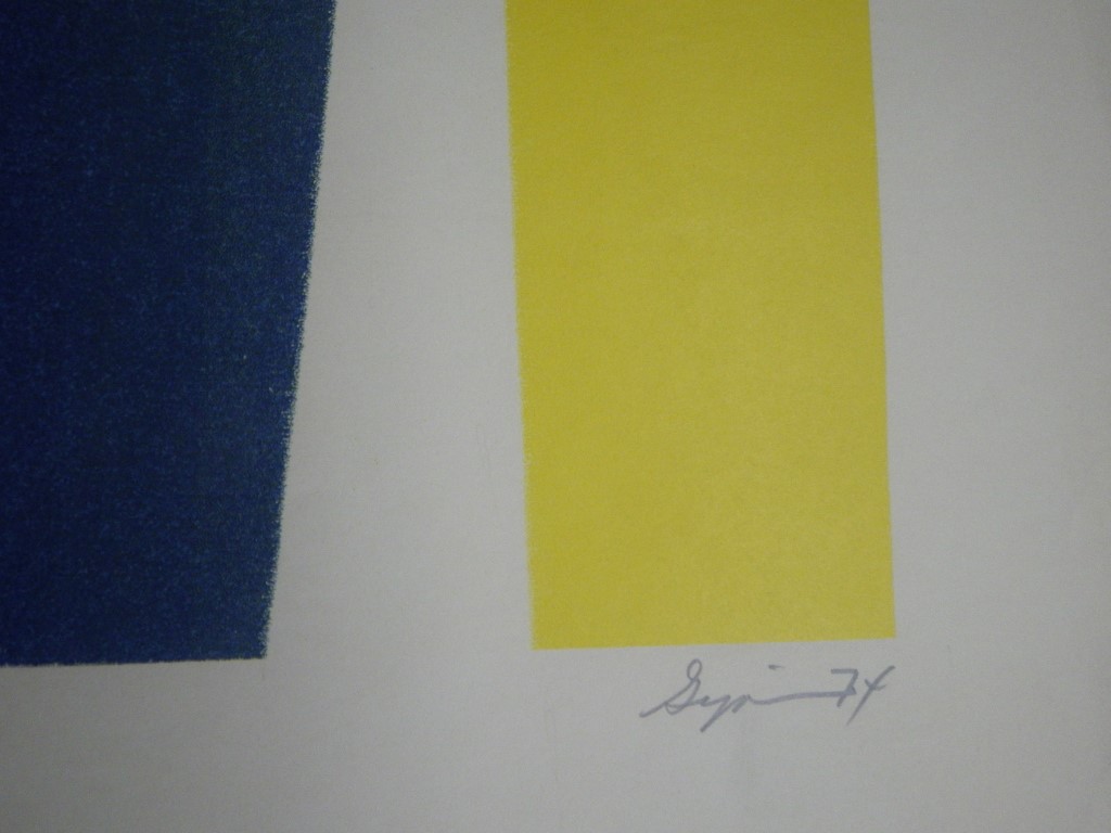 Image 2 of Lithograph Vertical Stripes 1974, 35x 23