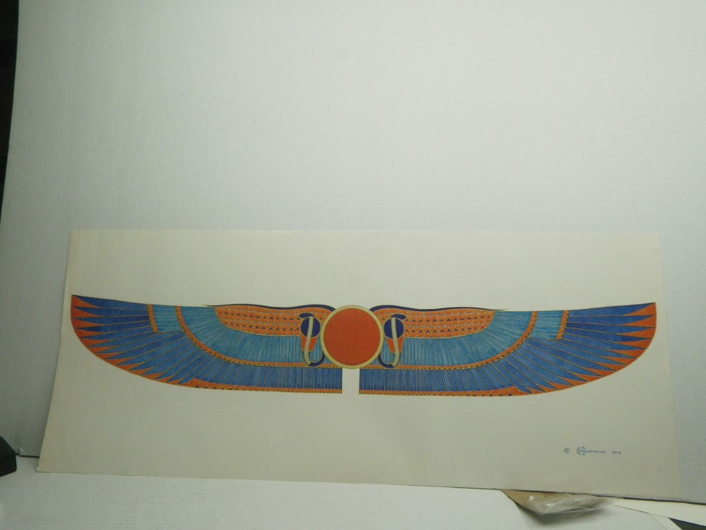 Winged Sun Poster, 30x 15, by J Borthwick, vintage