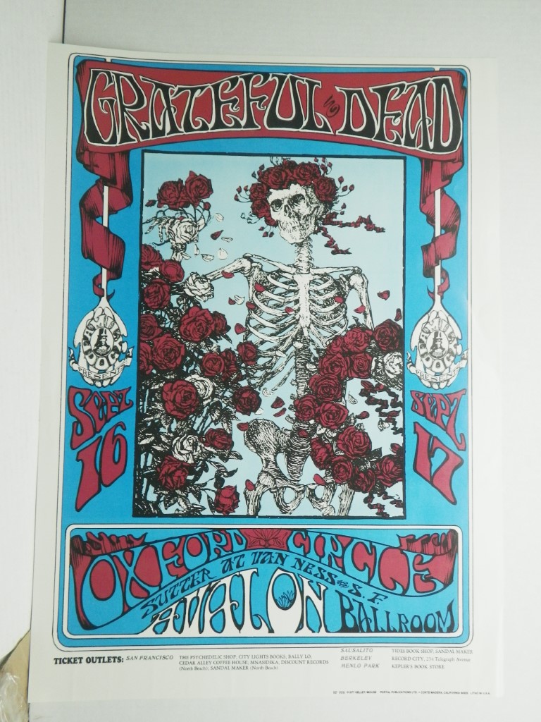 Vtg 1977 Grateful Dead Avalon Poster 20x28, RP 006