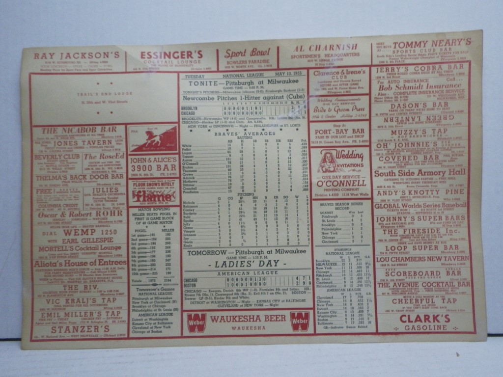 Image 3 of Baseball Milwaukee Braves County Stadium Seating Diagram 1955, 18x 12