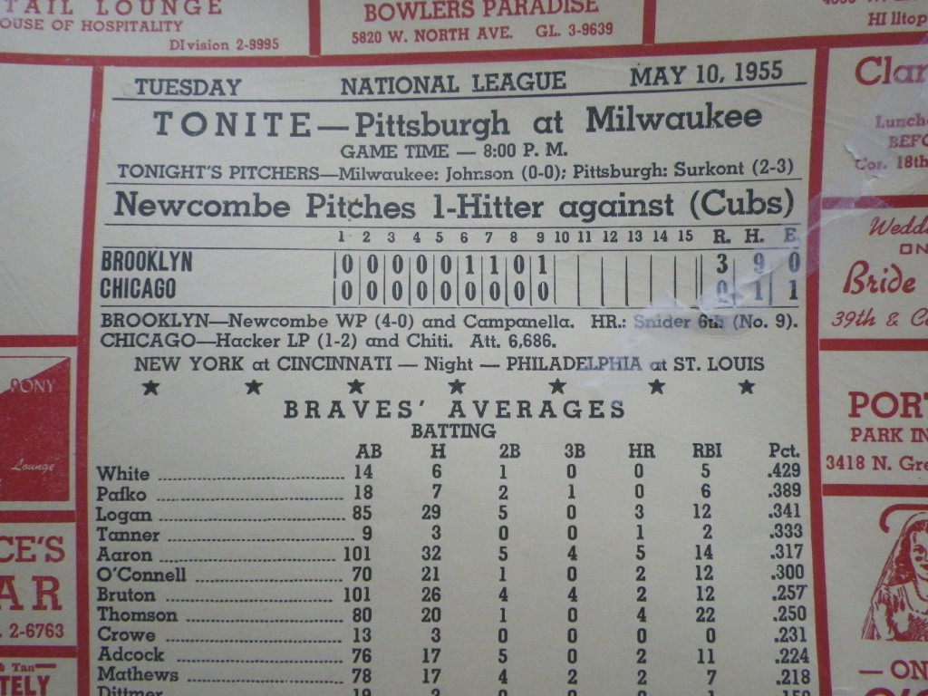 Image 4 of Baseball Milwaukee Braves County Stadium Seating Diagram 1955, 18x 12