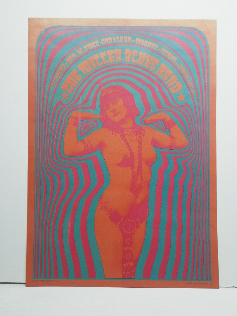 VERY RARE ORIGINAL VINTAGE Steve Miller Band Jan 10, 1967 Concert Poster VG, 20x