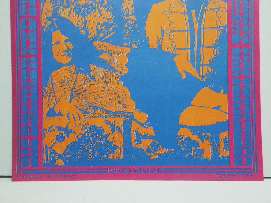 Image 2 of BIG BROTHER JANIS JOPLIN NEON ROSE  1967 concert poster MATRIX VICTOR MOSCOSO, 2