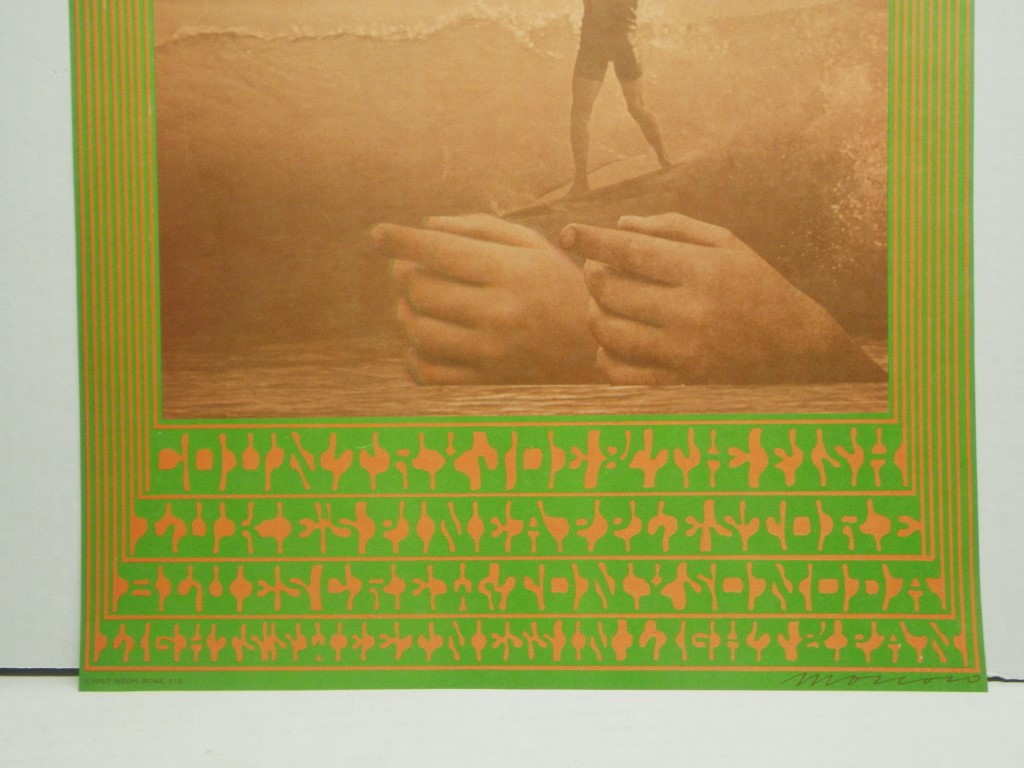 Image 2 of CANNED HEAT NEON ROSE 1967 concert poster VICTOR MOSCOSO,  20X 14