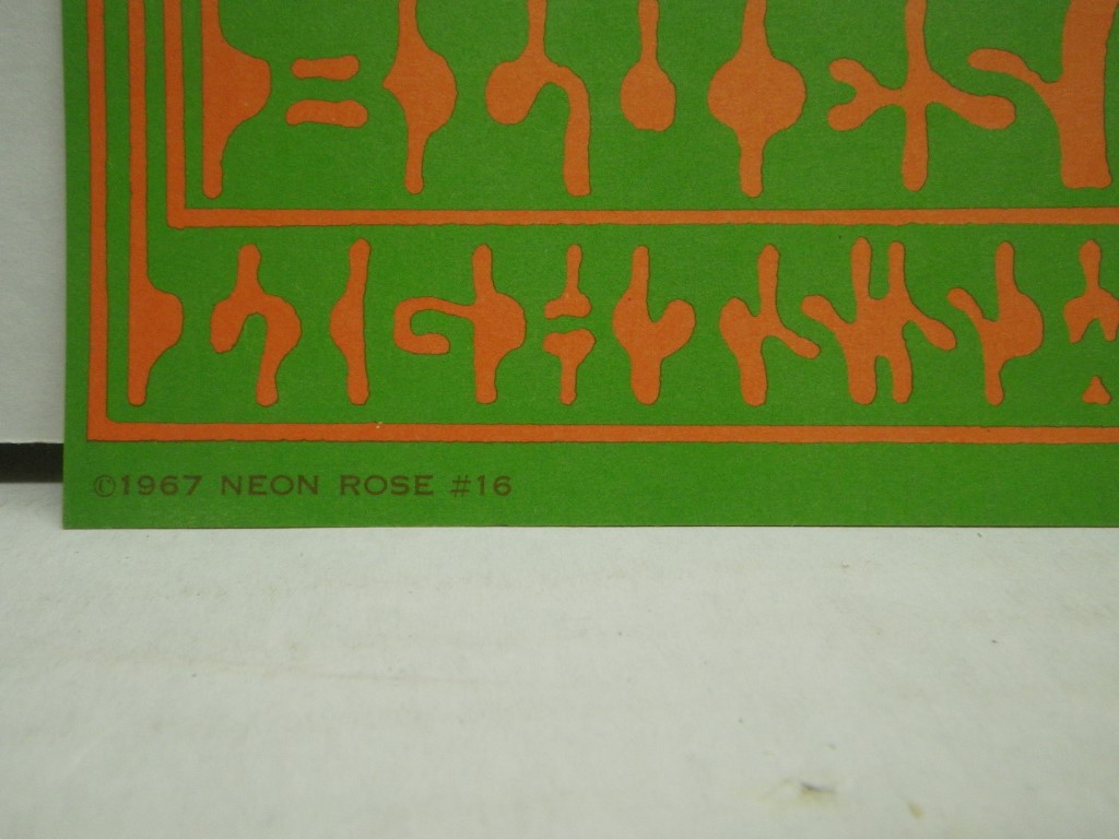 Image 3 of CANNED HEAT NEON ROSE 1967 concert poster VICTOR MOSCOSO,  20X 14