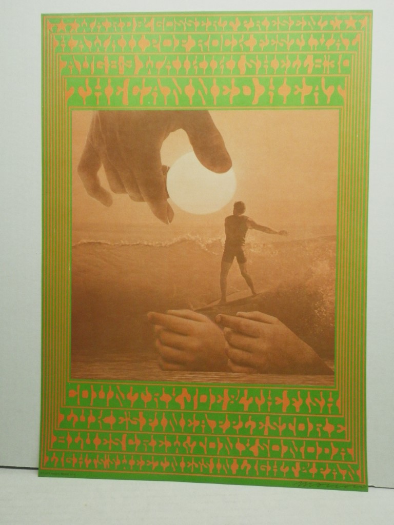 CANNED HEAT NEON ROSE 1967 concert poster VICTOR MOSCOSO,  20X 14