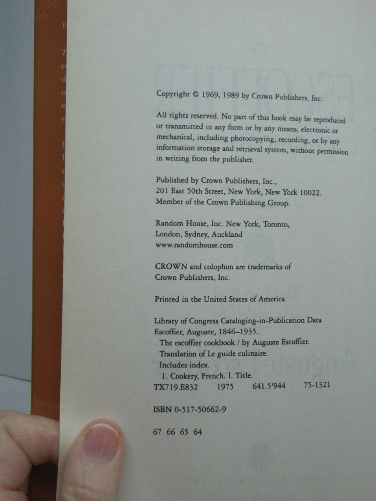 Image 2 of The Escoffier Cookbook and Guide to the Fine Art of Cookery: For Connoisseurs, C