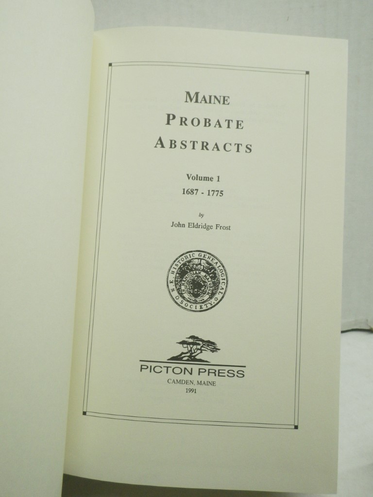 Image 2 of Maine Probate Abstracts 1687-1800 (2 volumes)