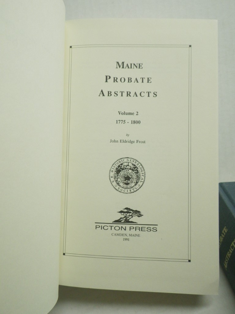 Image 6 of Maine Probate Abstracts 1687-1800 (2 volumes)