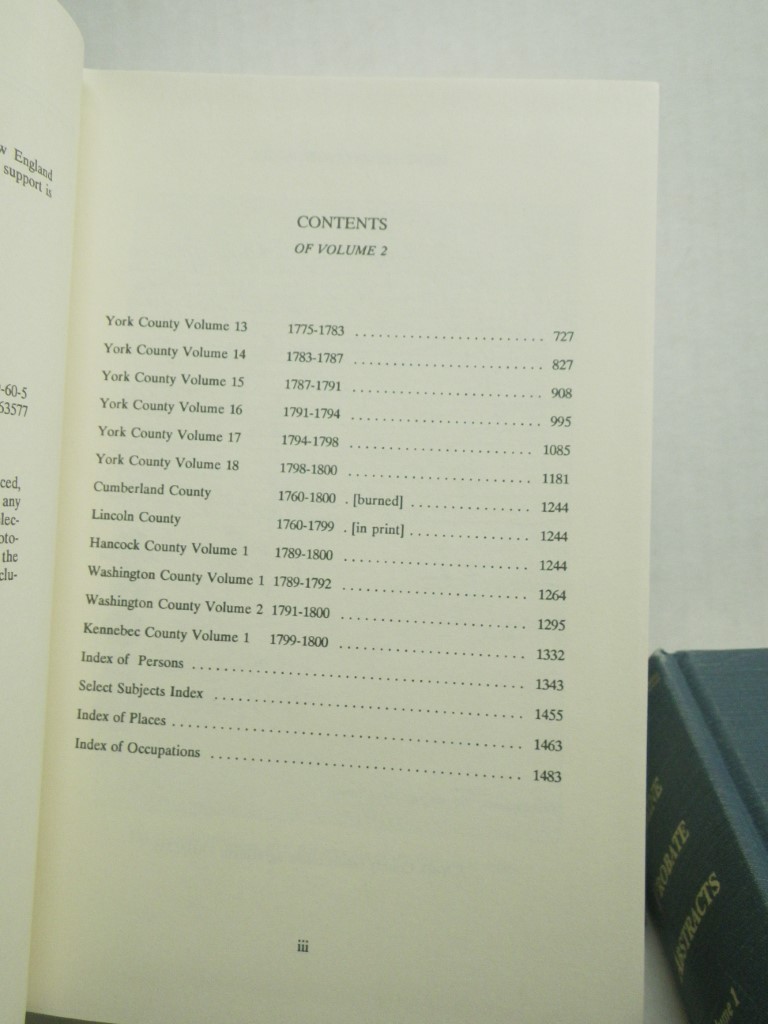 Image 7 of Maine Probate Abstracts 1687-1800 (2 volumes)