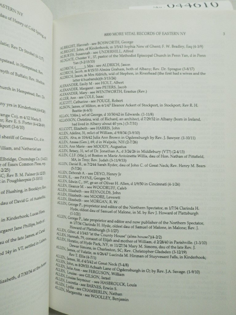 Image 2 of Eight Thousand More Vital Records of Eastern New York State 1804-1850